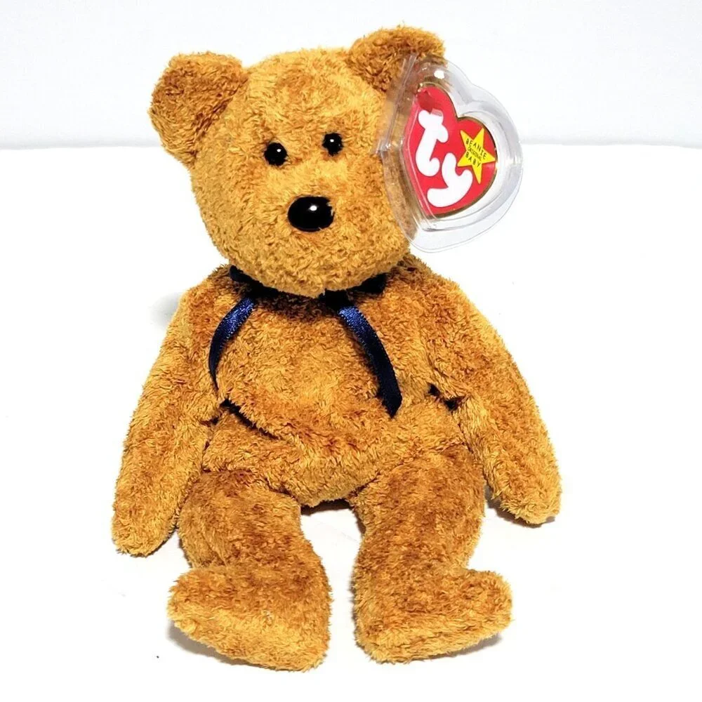 TY Original Beanie Baby Fuzz the Bear NWT 1999 Retired